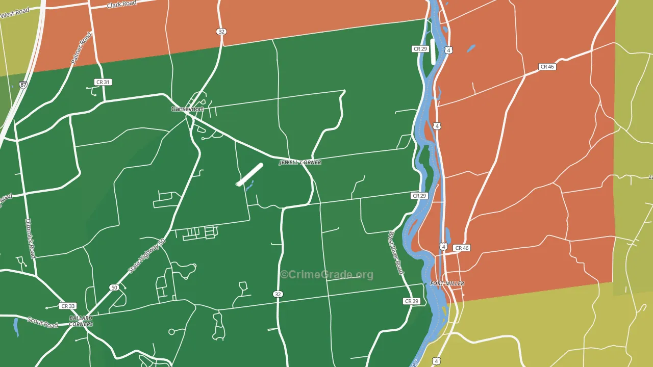 Fort Miller, NY Map of Robbery Rates