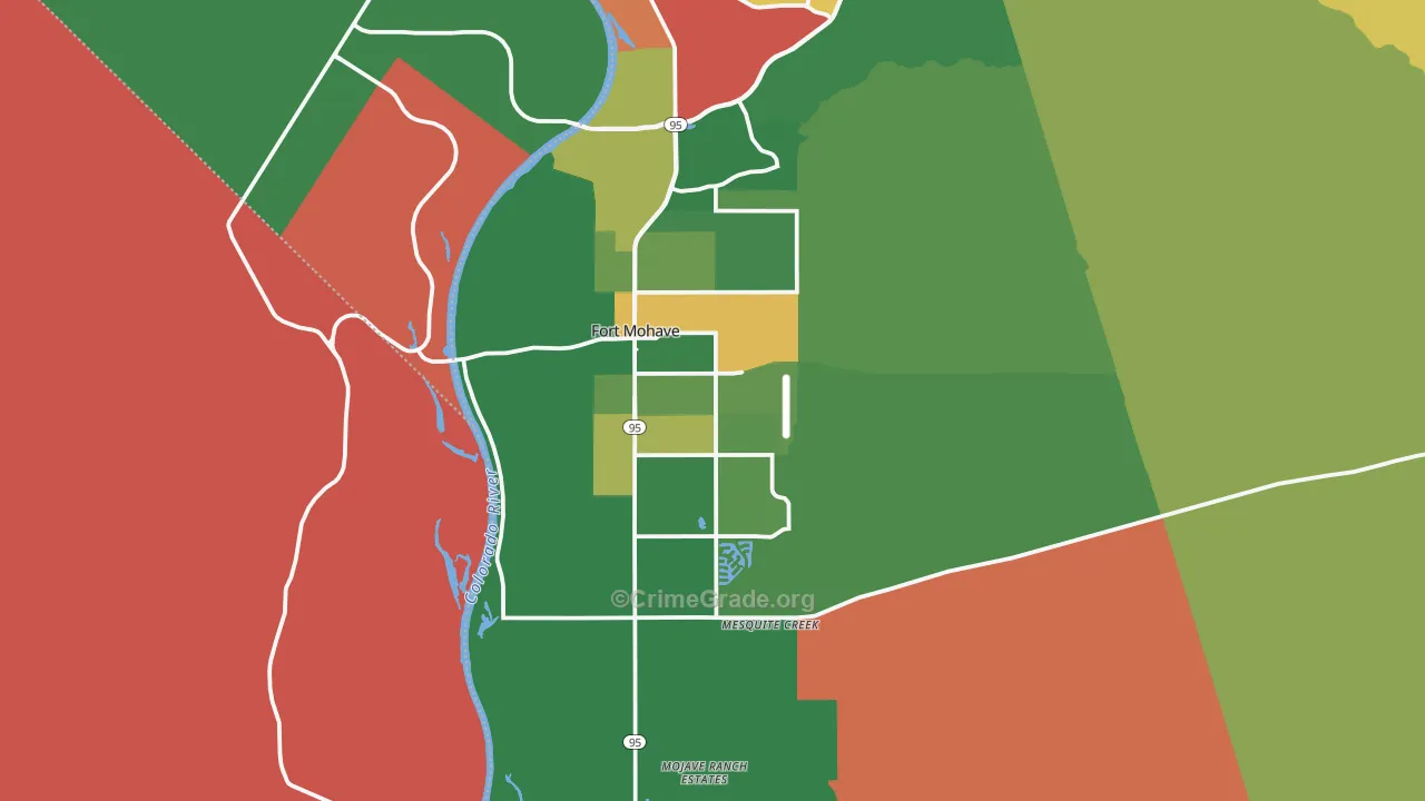 Fort Mohave, AZ Map of Robbery Rates