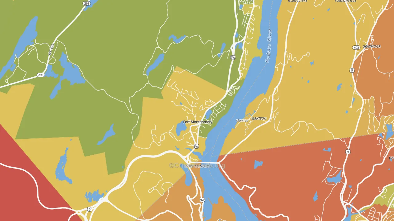 Fort Montgomery, NY Map of Robbery Rates