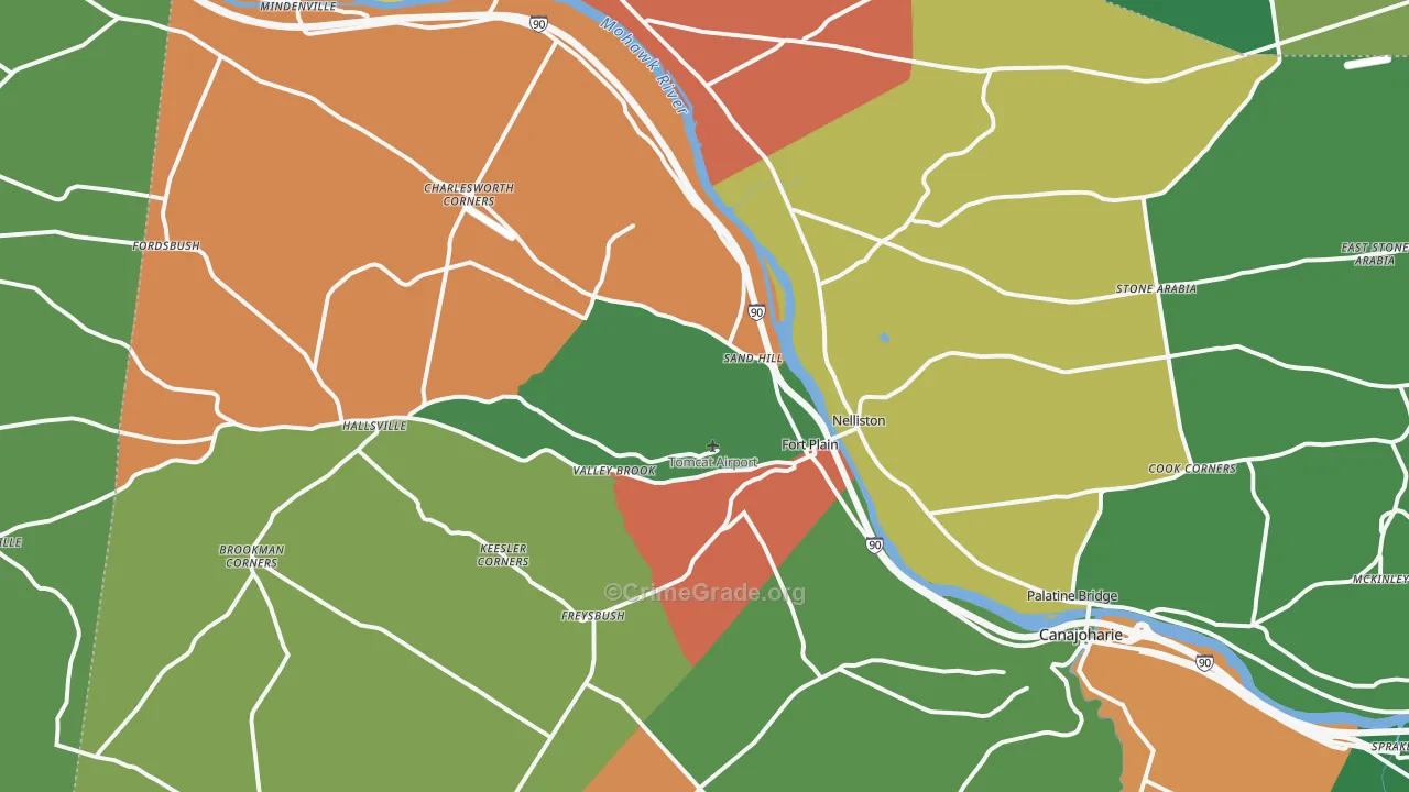 Fort Plain, NY Map of Robbery Rates
