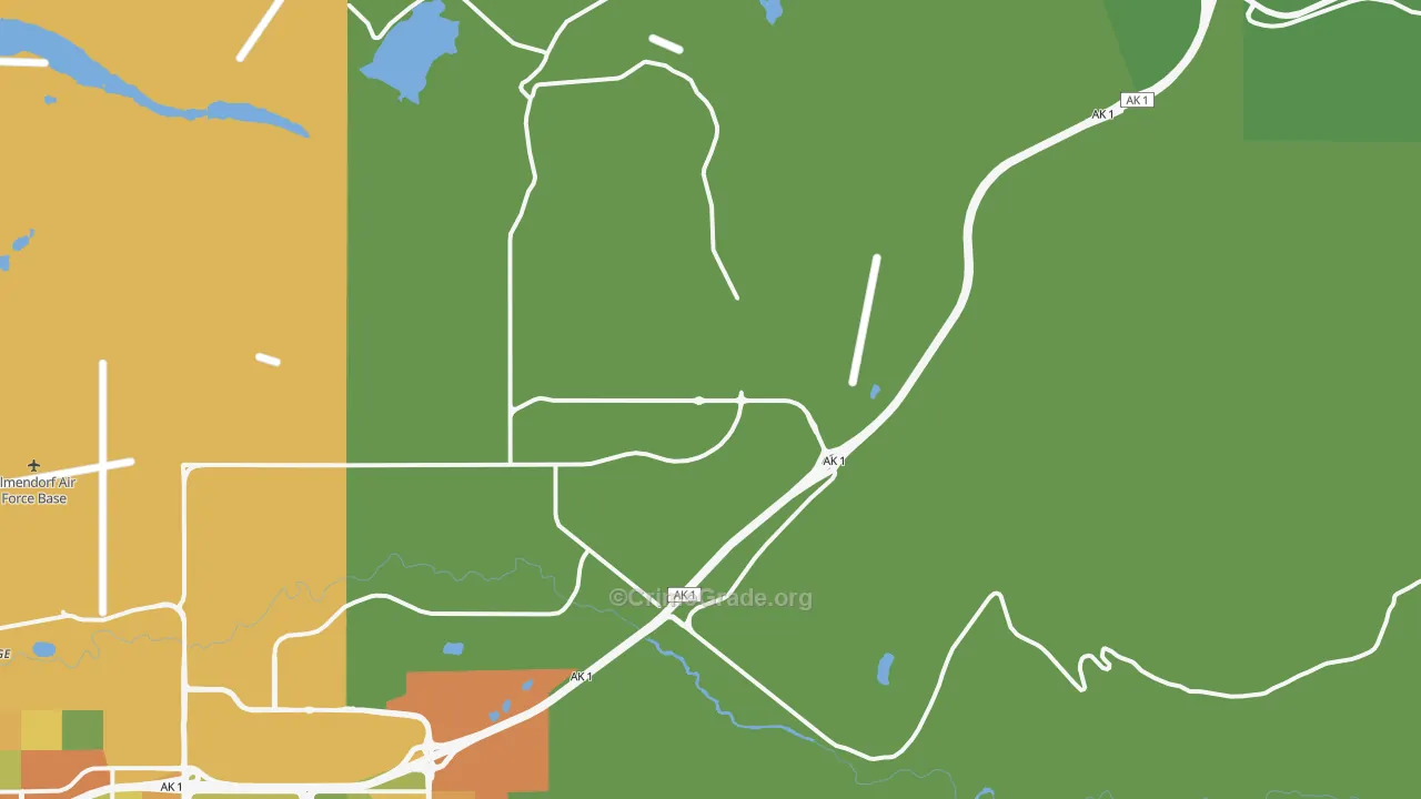 Fort Richardson, AK Map of Robbery Rates
