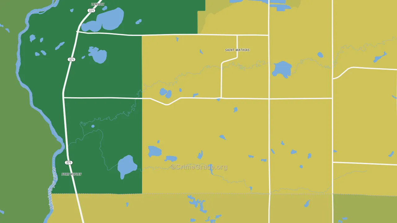 Fort Ripley, MN Map of Robbery Rates