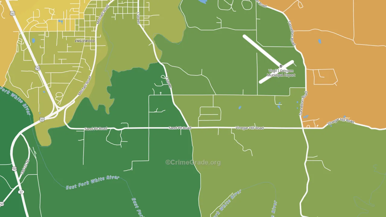 Fort Ritner, IN Map of Robbery Rates