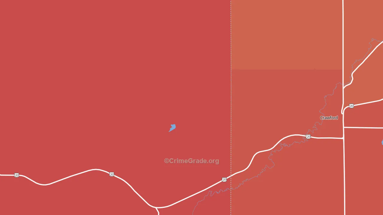 Fort Robinson, NE Map of Robbery Rates