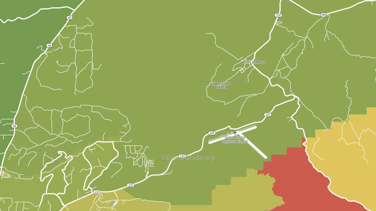 Fort Stanton, NM Map of Robbery Rates