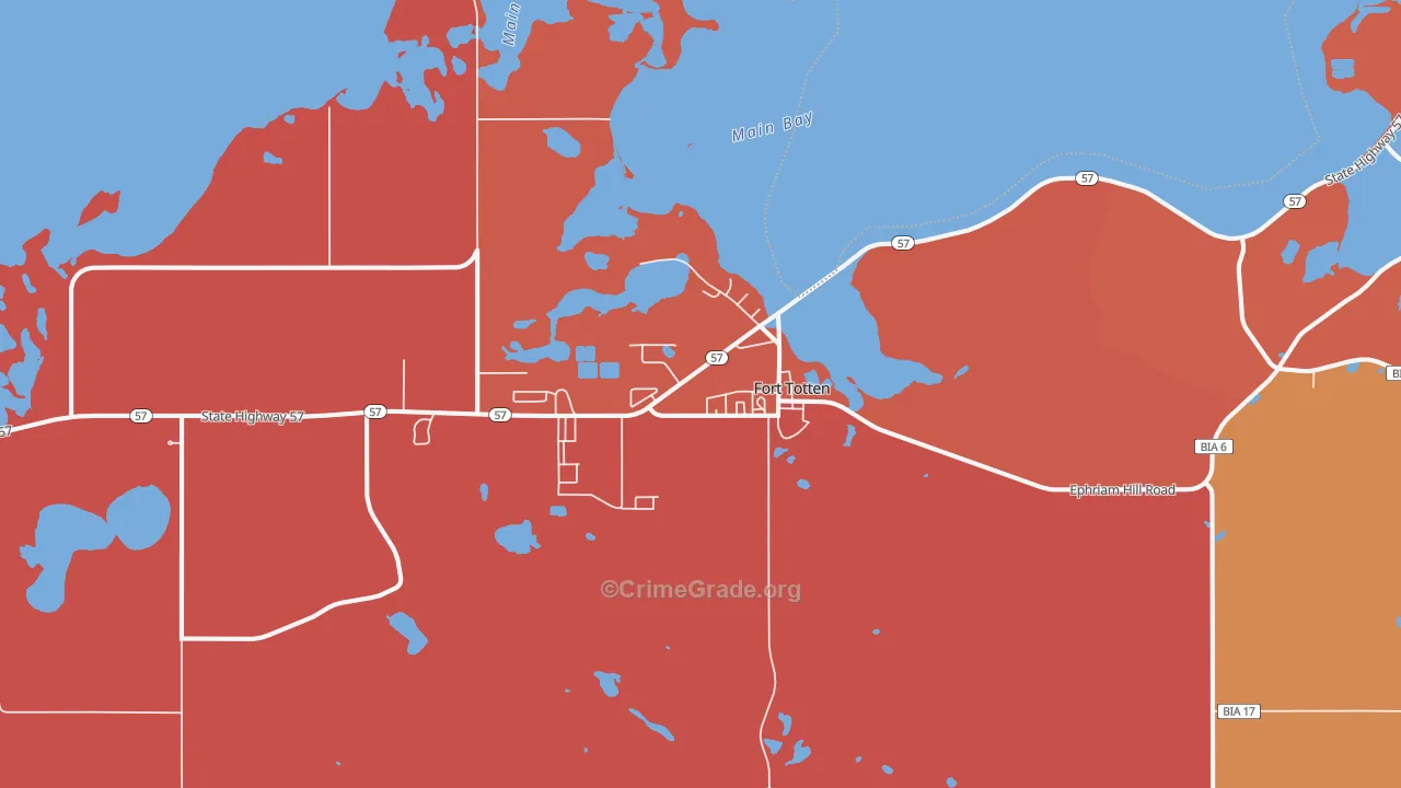 Fort Totten, ND Map of Robbery Rates