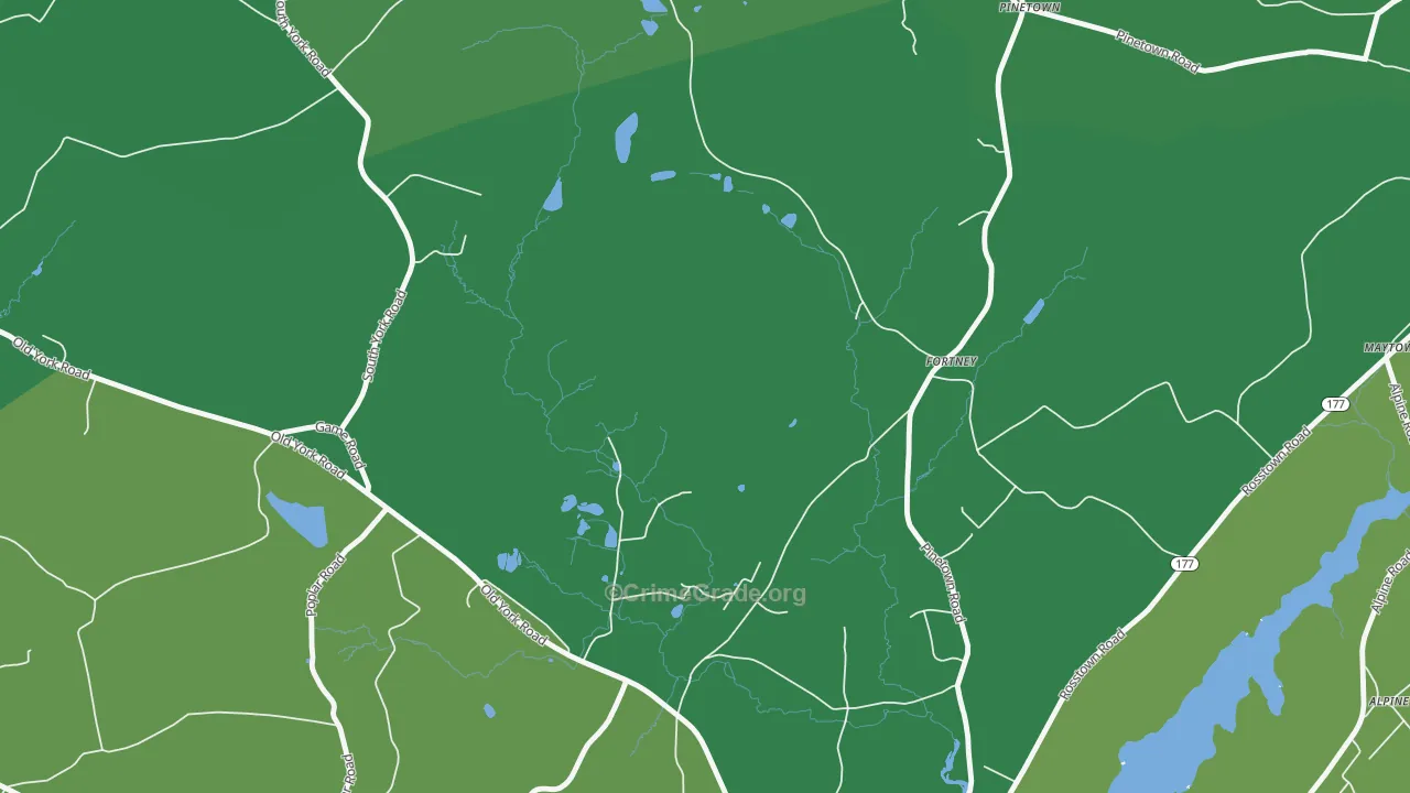 Fortney, PA Map of Robbery Rates