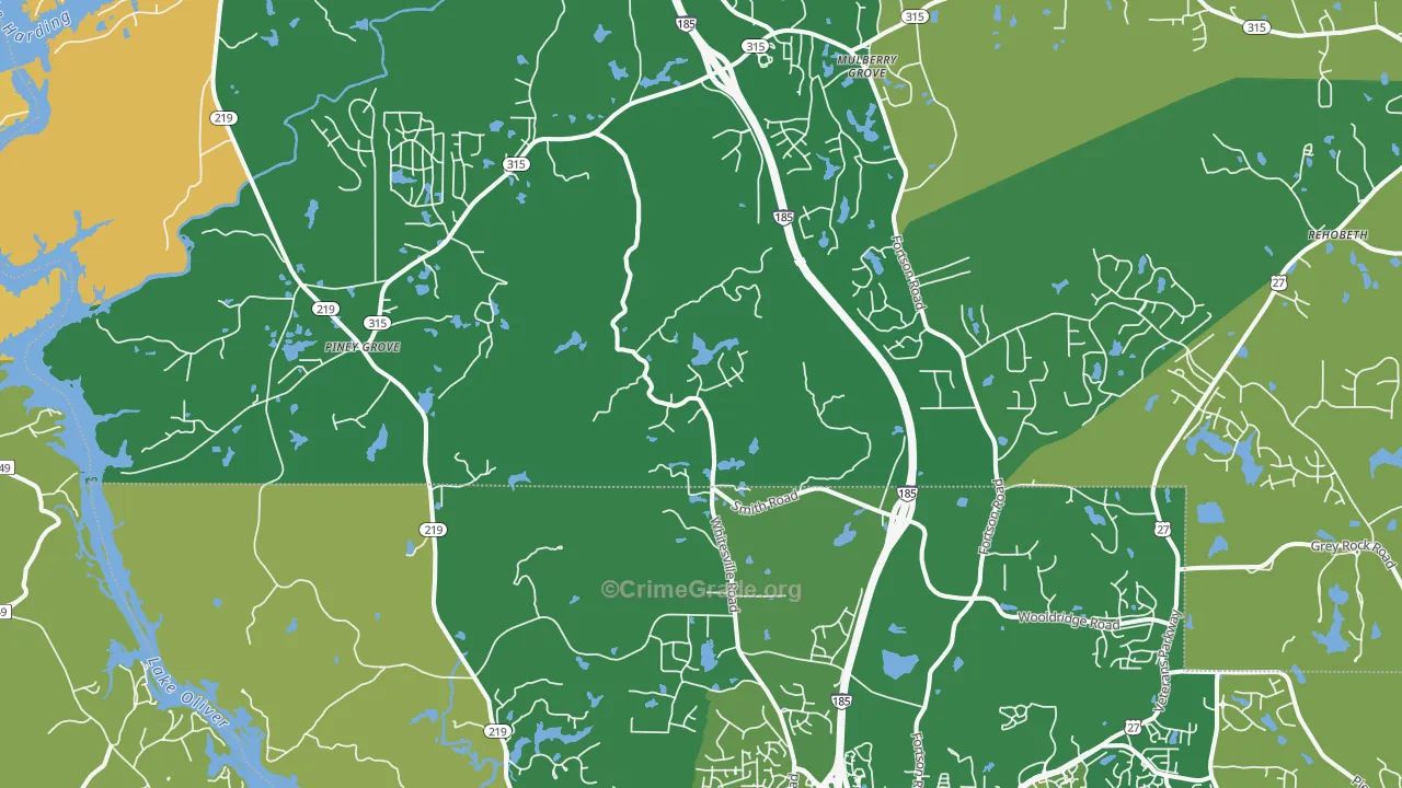 Fortson, GA Map of Robbery Rates