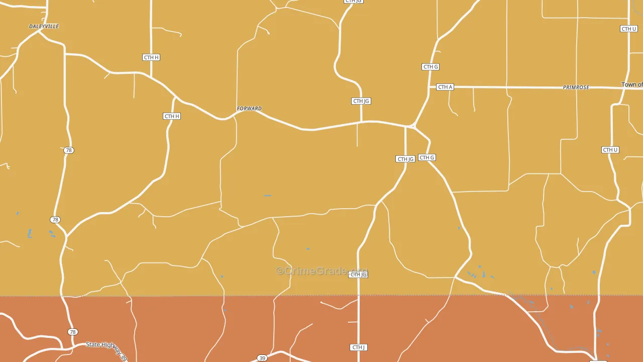 Forward, WI Map of Robbery Rates