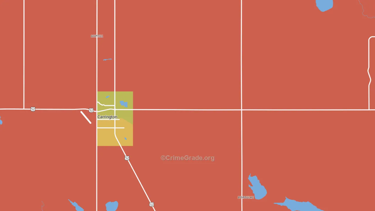 Foster County, ND Map of Robbery Rates