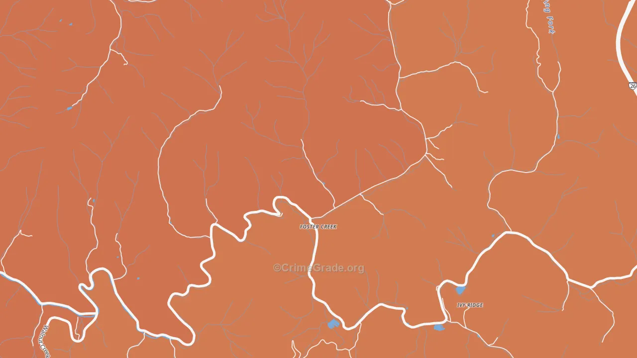 Foster Creek, NC Map of Robbery Rates