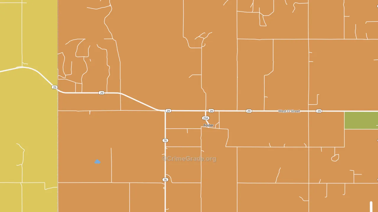 Foster, OK Map of Robbery Rates