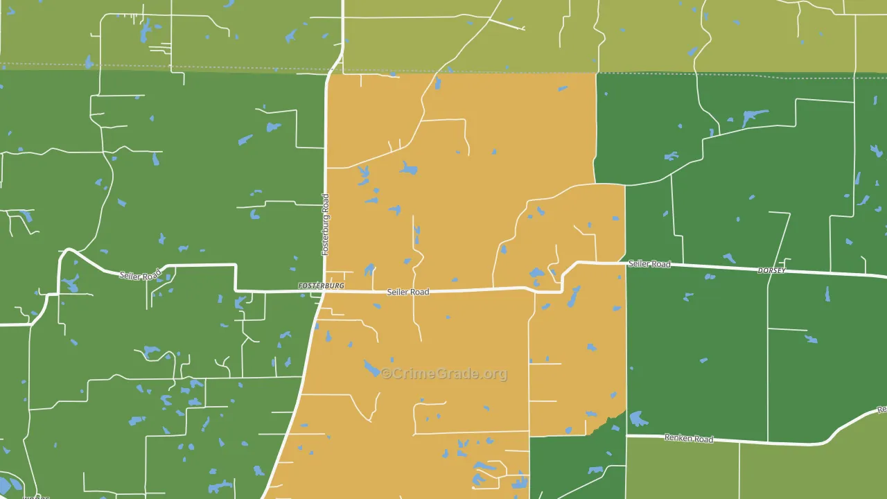 Fosterburg, IL Map of Robbery Rates