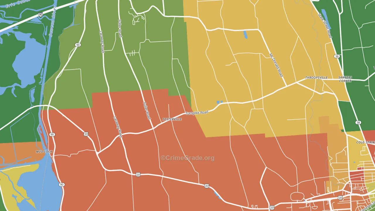 Fosterville, NY Map of Robbery Rates