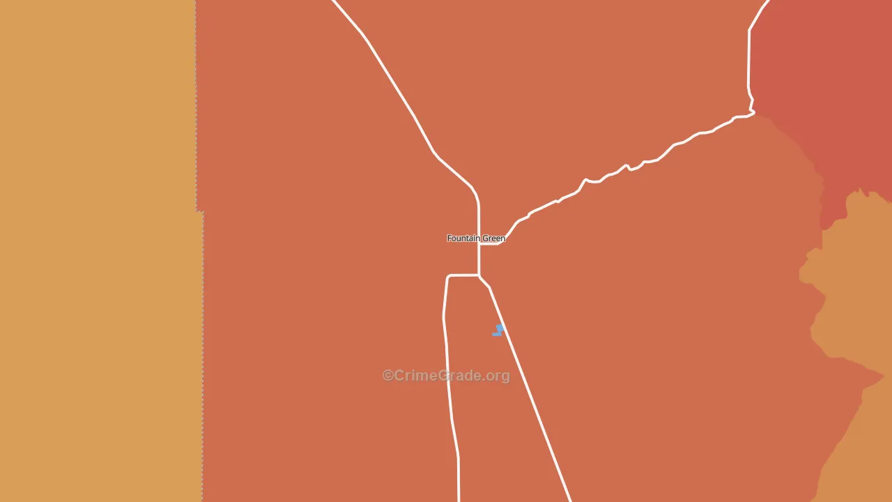 Fountain Green, UT Map of Robbery Rates