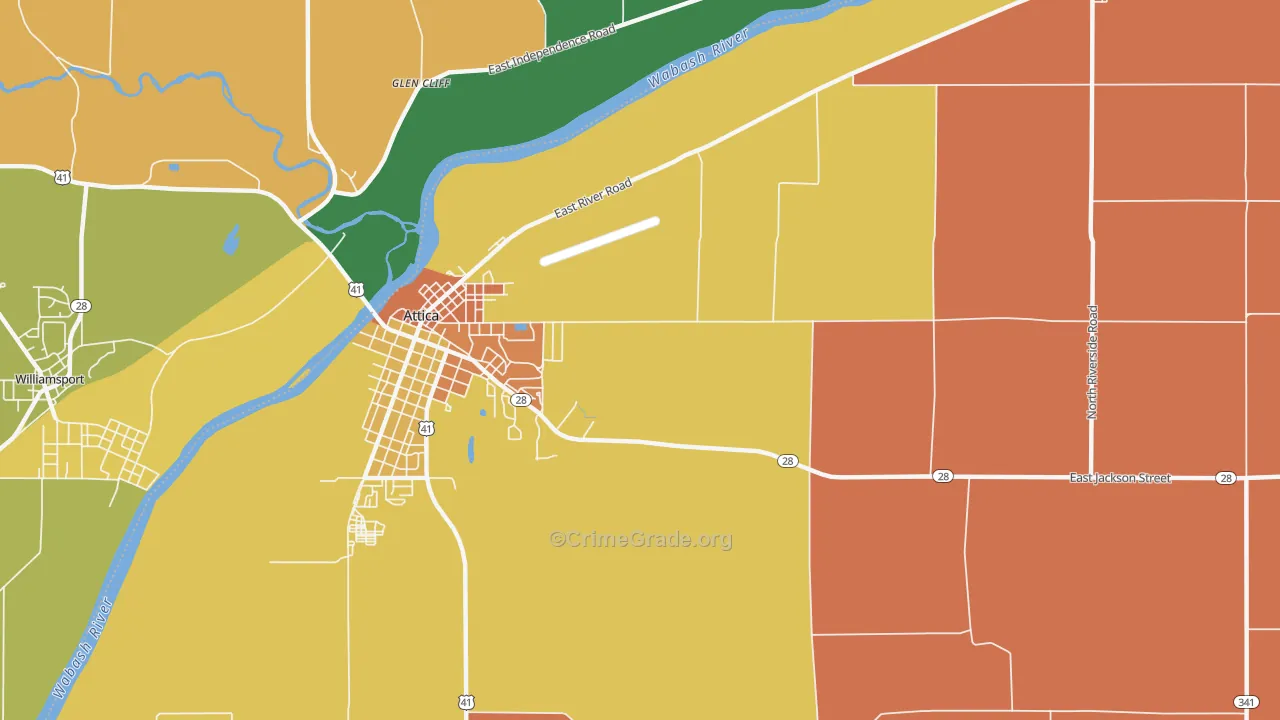 Fountain, IN Map of Robbery Rates