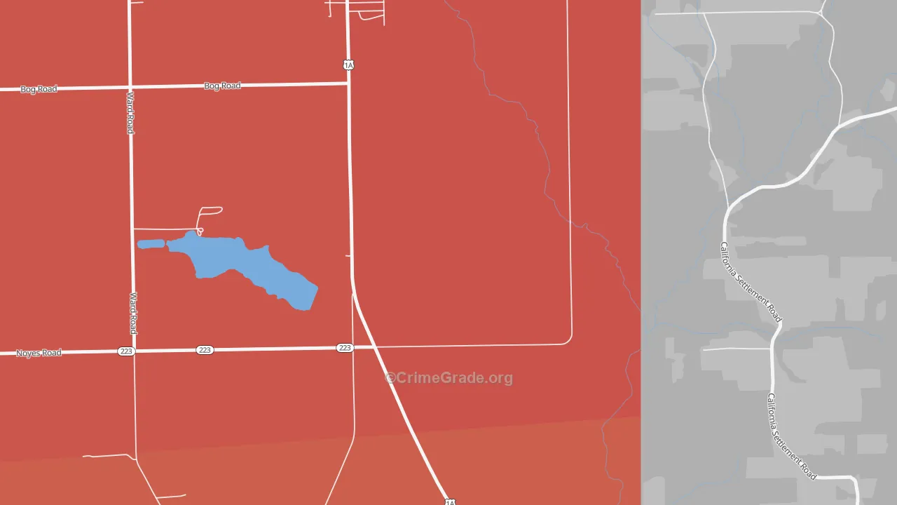 Four Corners, ME Map of Robbery Rates
