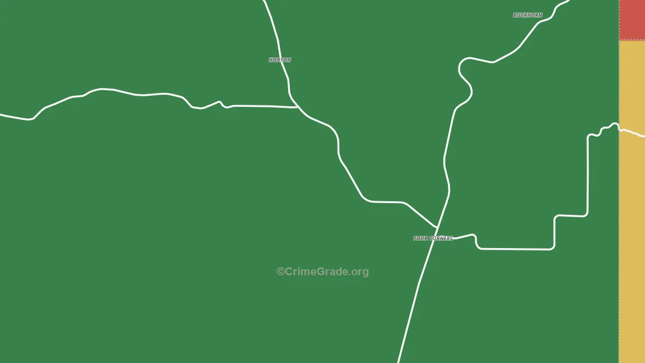 Four Corners, WY Map of Robbery Rates
