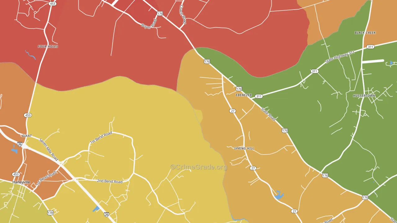 Four Holes, SC Map of Robbery Rates