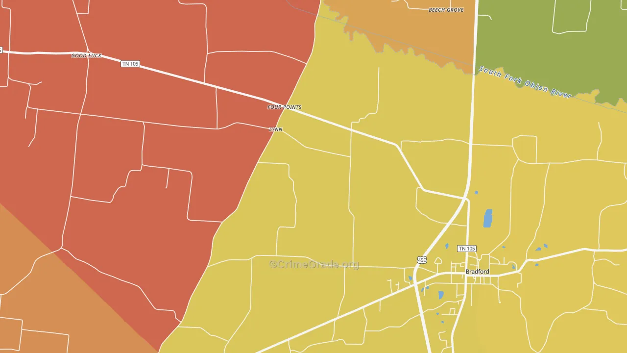 Four Point, TN Map of Robbery Rates