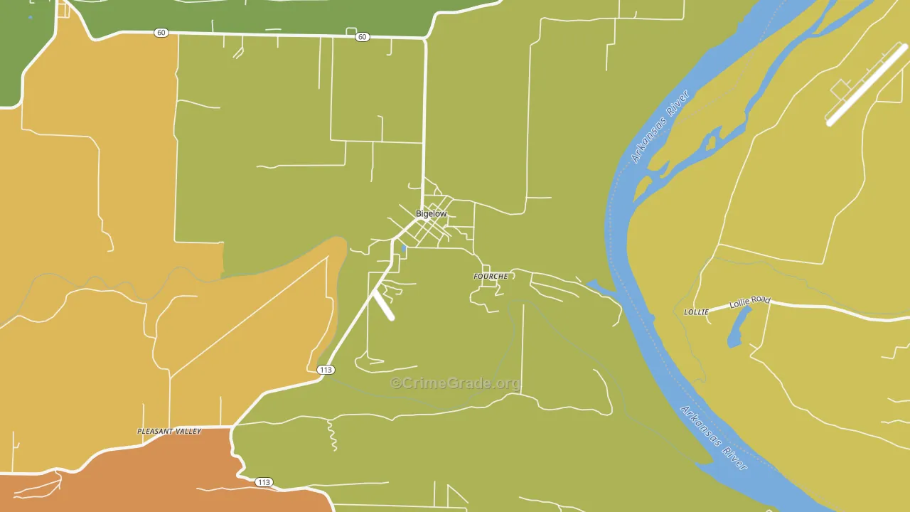 Fourche, AR Map of Robbery Rates