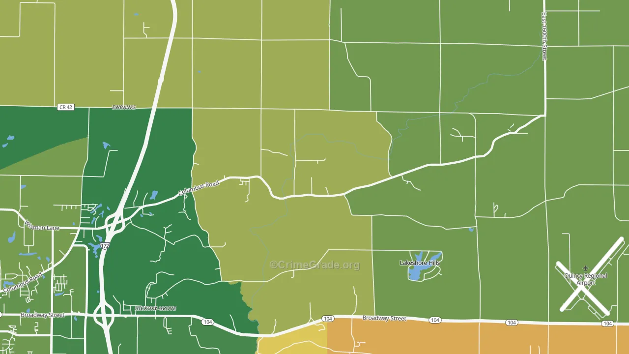 Fowler, IL Map of Robbery Rates