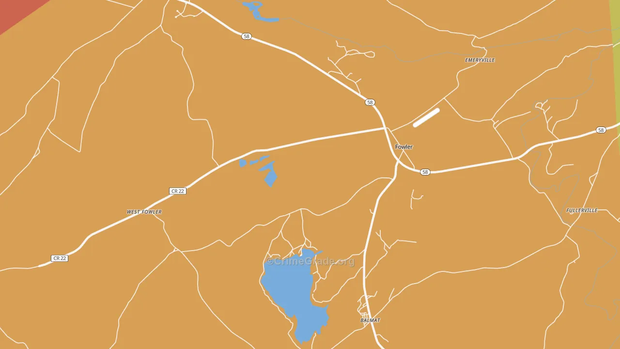 Fowler, NY Map of Robbery Rates