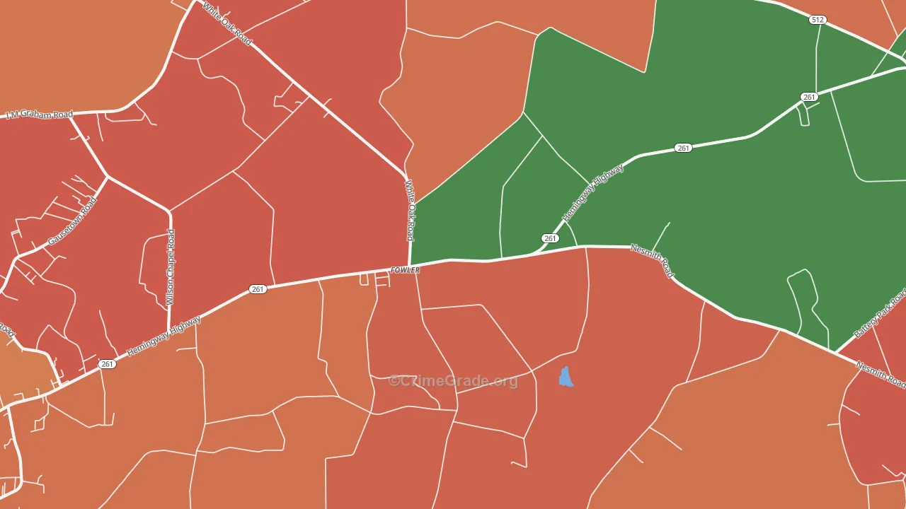 Fowler, SC Map of Robbery Rates