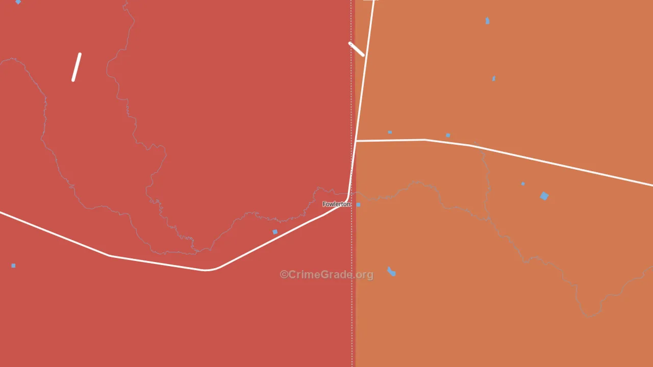Fowlerton, TX Map of Robbery Rates