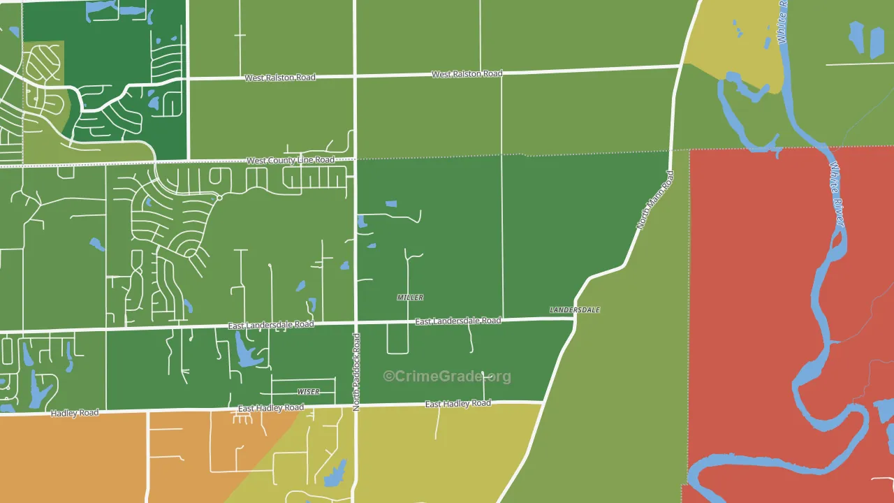 Fox Hill, IN Map of Robbery Rates