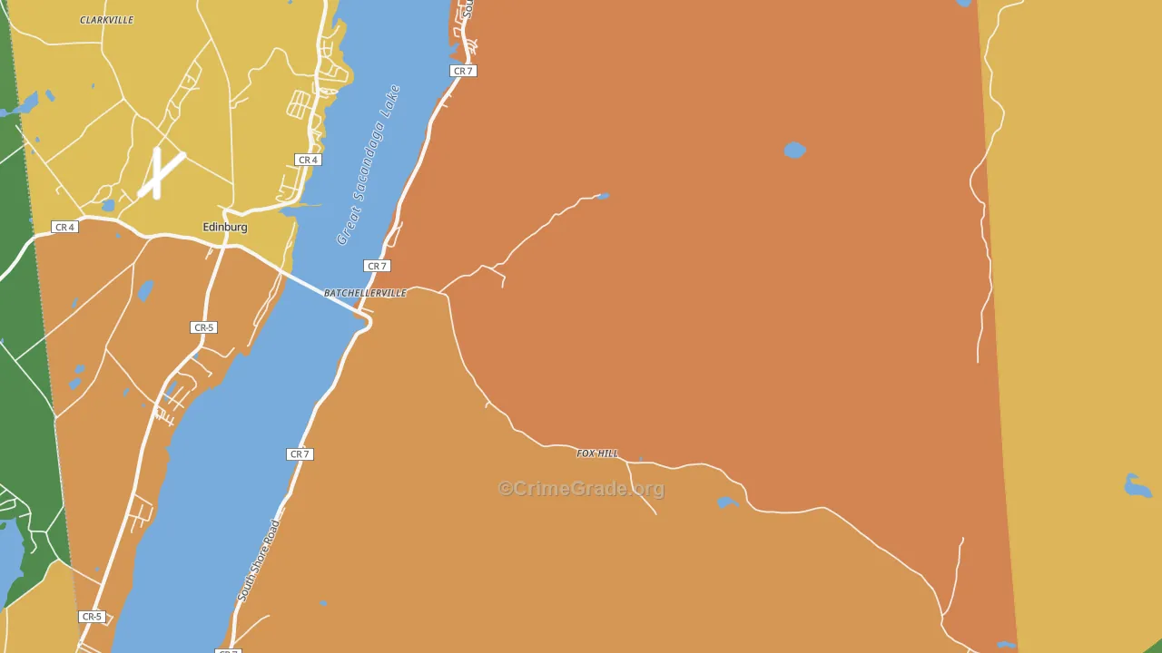 Fox Hill, NY Map of Robbery Rates