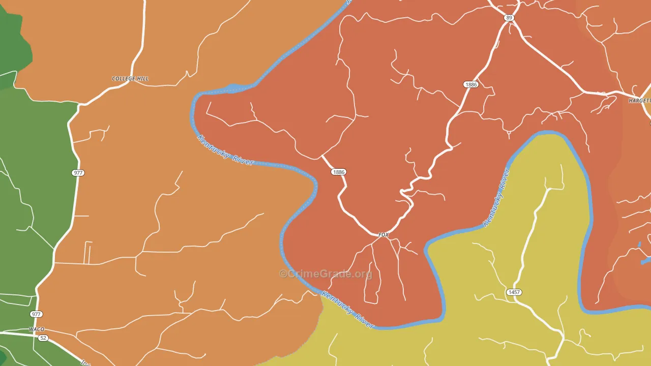 Fox, KY Map of Robbery Rates