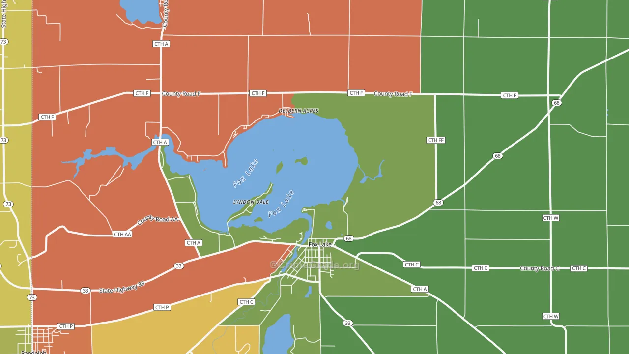 Fox Lake, WI Map of Robbery Rates