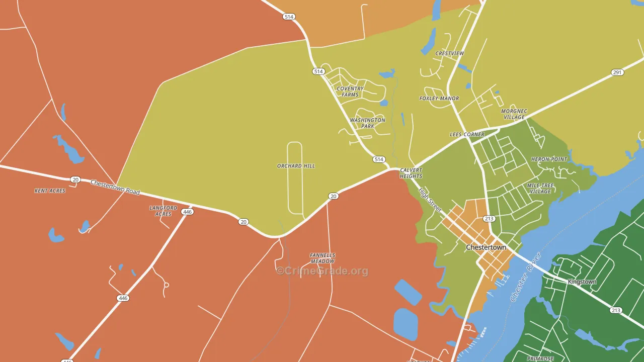 Foxley Manor, MD Map of Robbery Rates