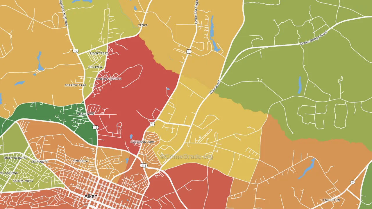 Foxtown, SC Map of Robbery Rates