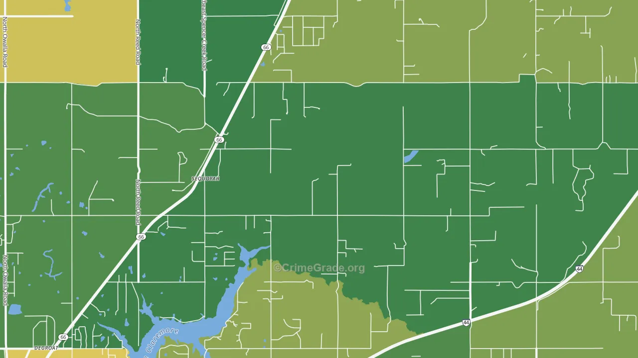 Foyil, OK Map of Robbery Rates