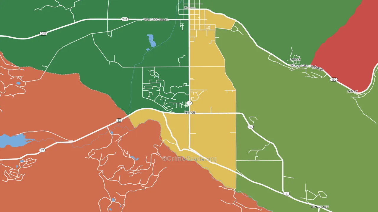 Francis, UT Map of Robbery Rates