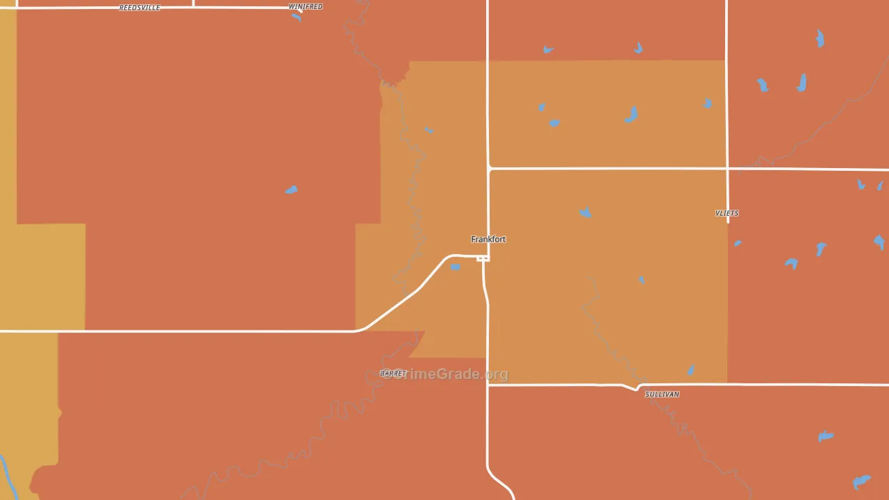 Frankfort, KS Map of Robbery Rates