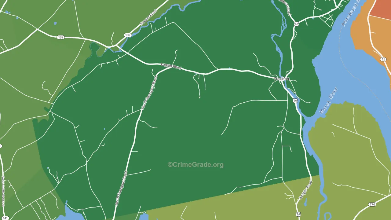 Frankfort, ME Map of Robbery Rates