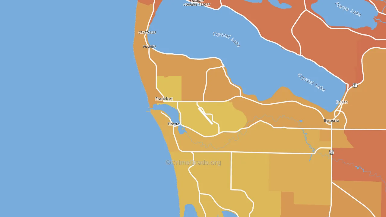Frankfort, MI Map of Robbery Rates