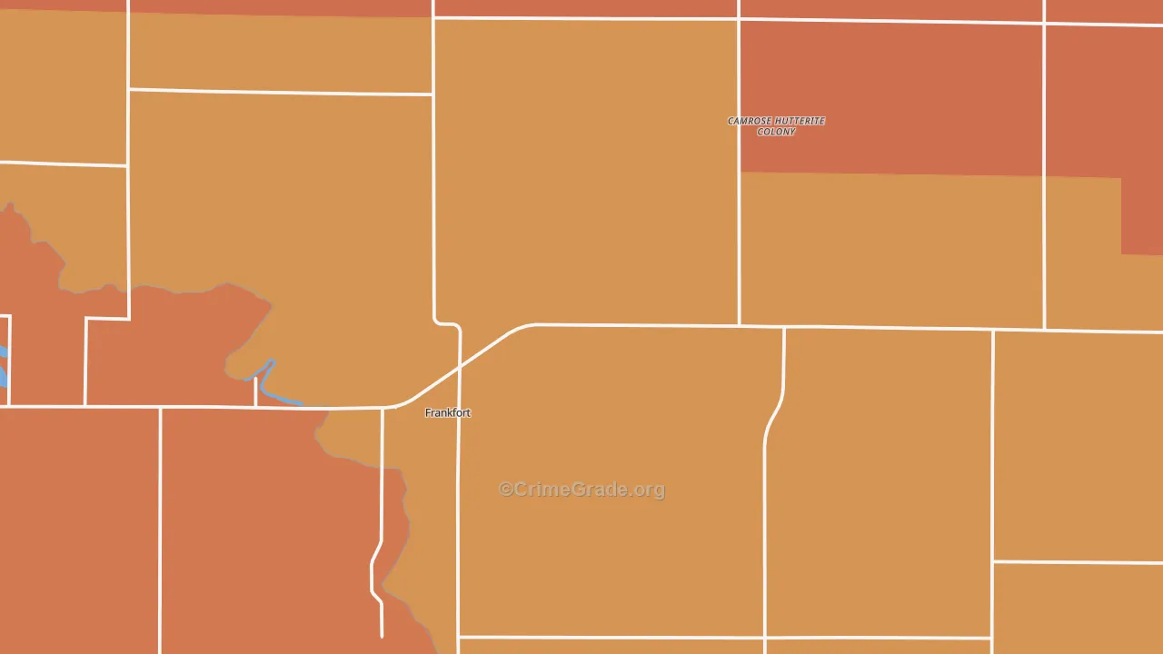 Frankfort, SD Map of Robbery Rates