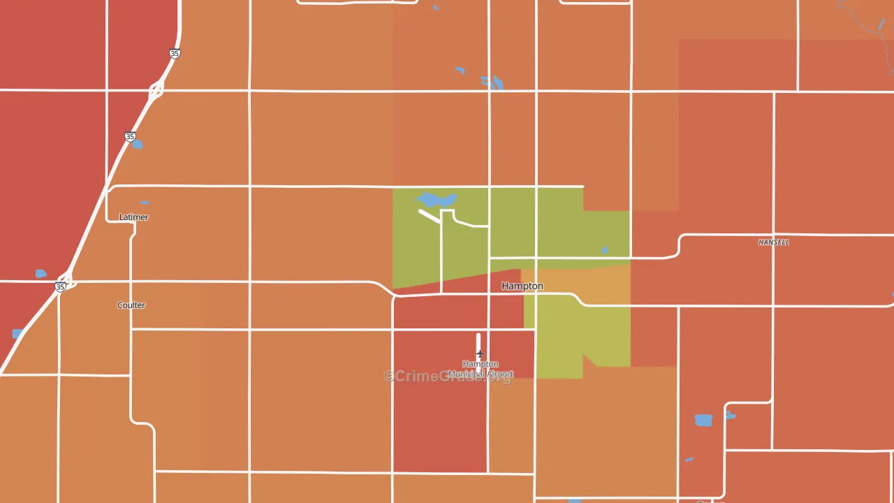 Franklin County, IA Map of Robbery Rates