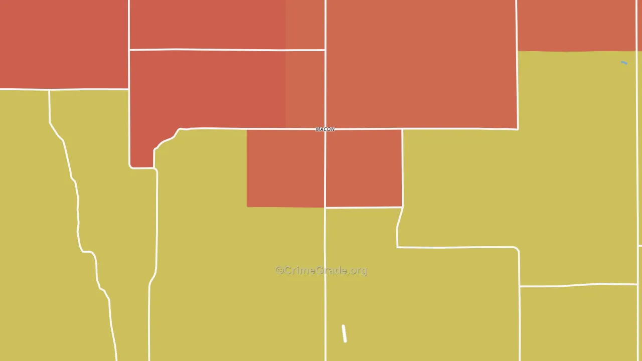 Franklin County, NE Map of Robbery Rates