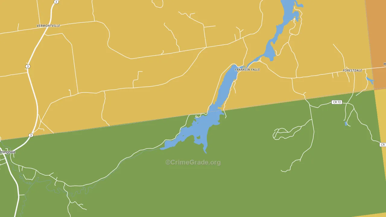 Franklin Falls, NY Map of Robbery Rates