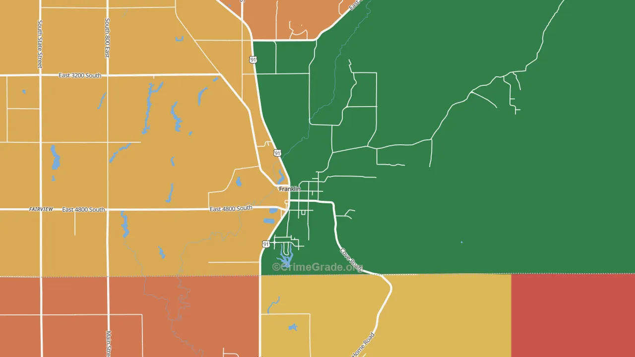 Franklin, ID Map of Robbery Rates
