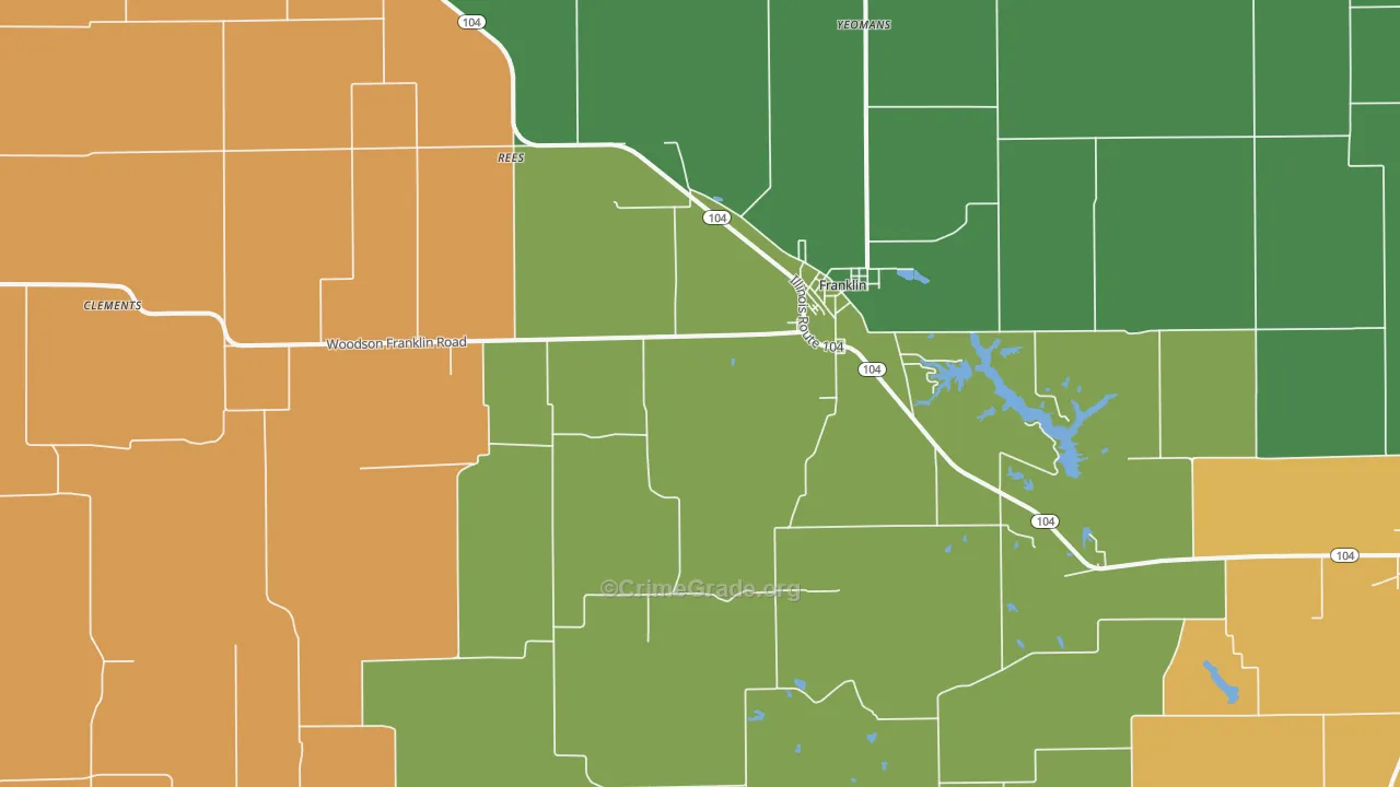Franklin, IL Map of Robbery Rates