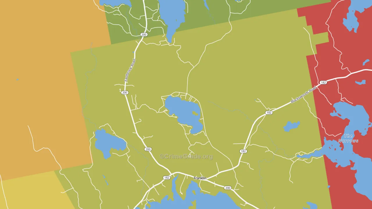 Franklin, ME Map of Robbery Rates
