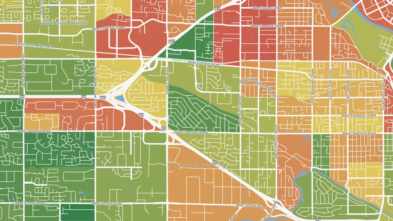 Franklin Randolph, Boise, ID Map of Robbery Rates