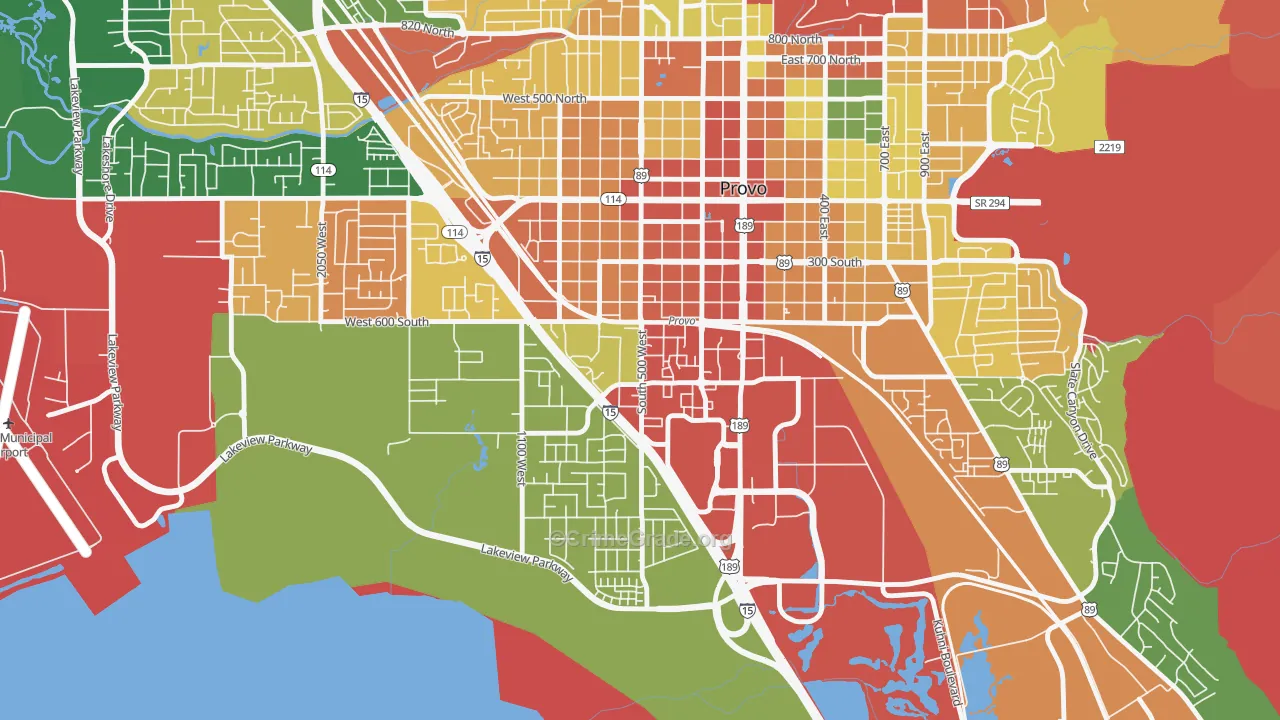 Franklin South, Provo, UT Map of Robbery Rates
