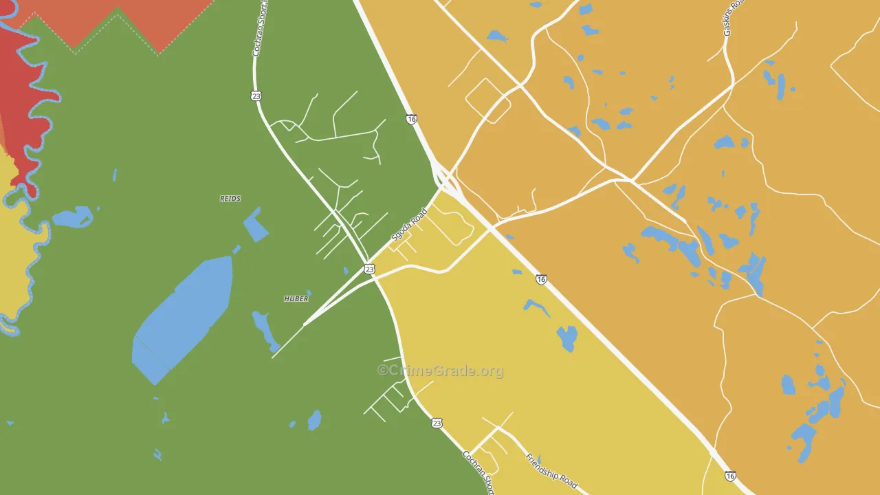 Franklinton, GA Map of Robbery Rates